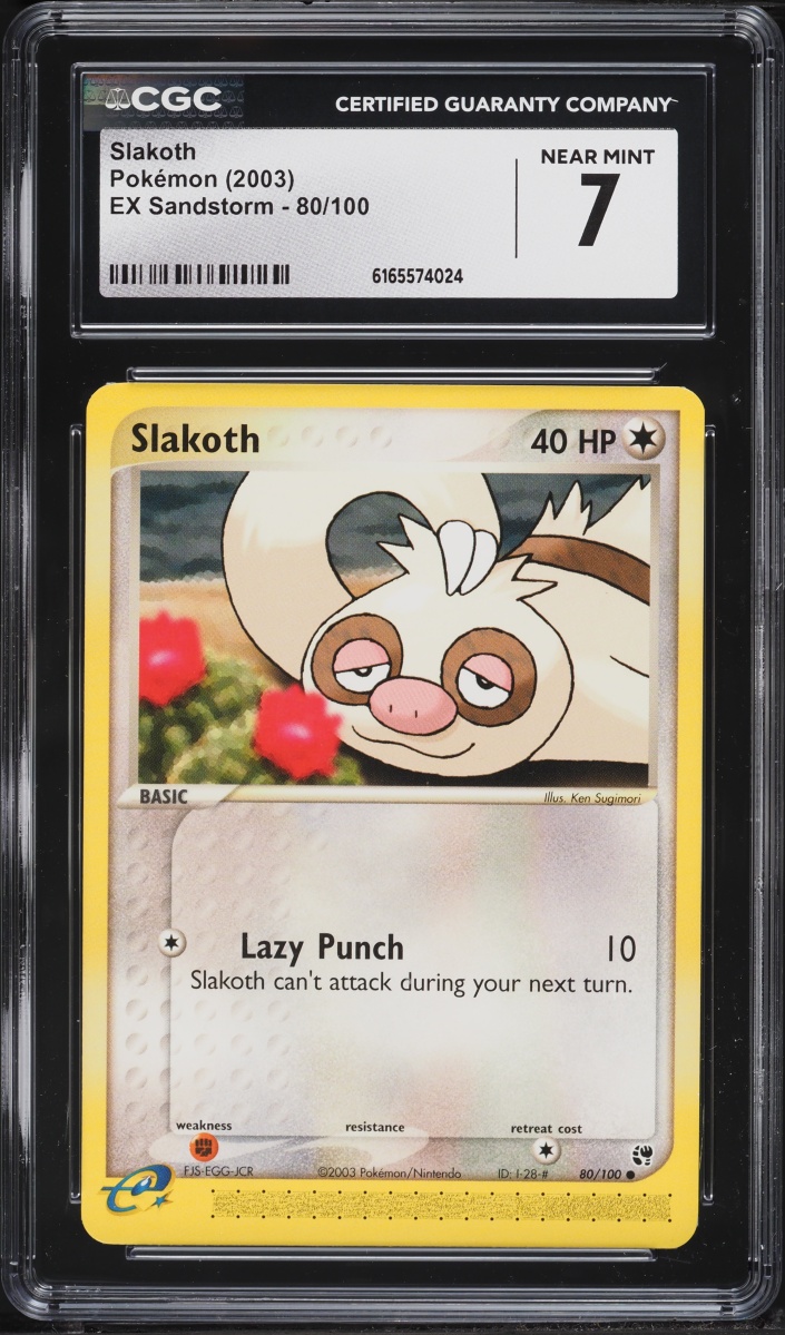 2003 Pokemon EX Sandstorm Slakoth #80 CGC 7 NRMT