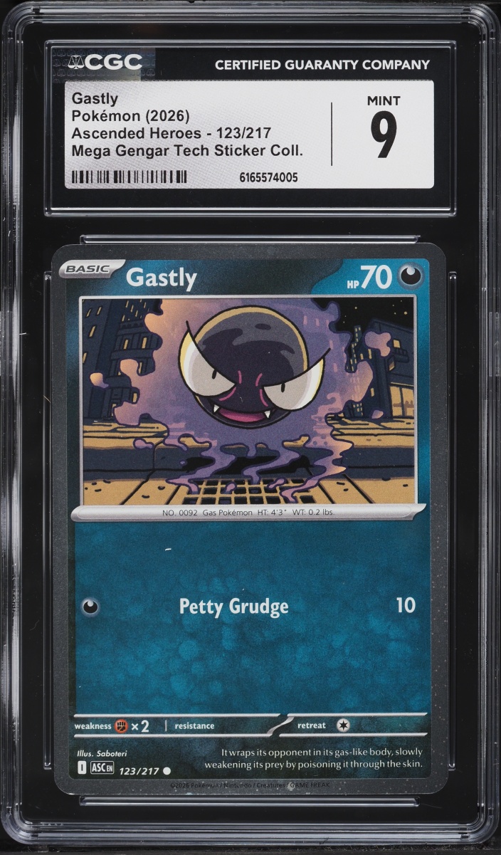 2026 Pokemon Mega Evolution Ascended Heroes Mega Gengar Tech Sticker Gastly #123 CGC 9 MINT