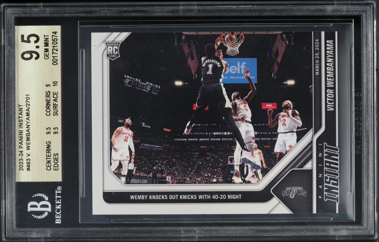 その他 2023 PANINI INSTANT WEMBANYAMA PSA10 2023 Panini Instant Victor Wembanyama ROOKIE #26 PSA 10 GEM