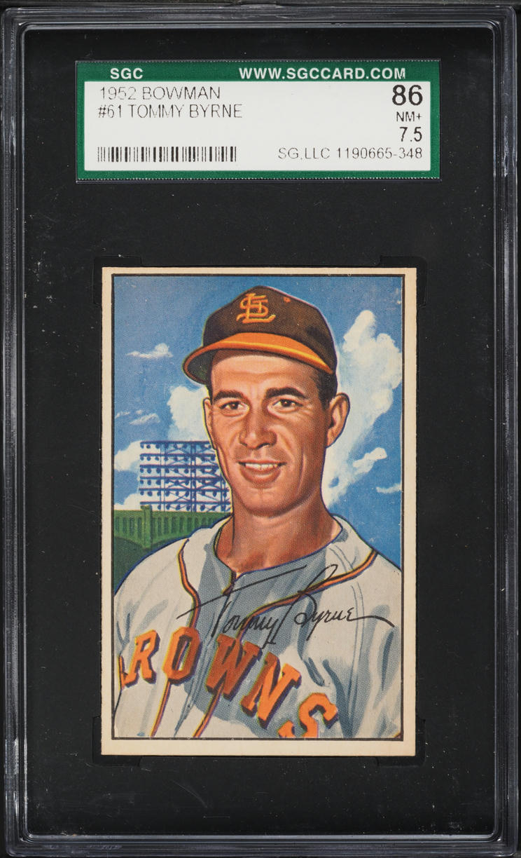 1952 Bowman Tommy Byrne #61 SGC 7.5 NRMT+