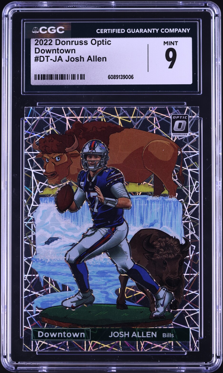 2022 Donruss Optic Downtown Prizm Josh Allen #DT-JA CGC 9 MINT