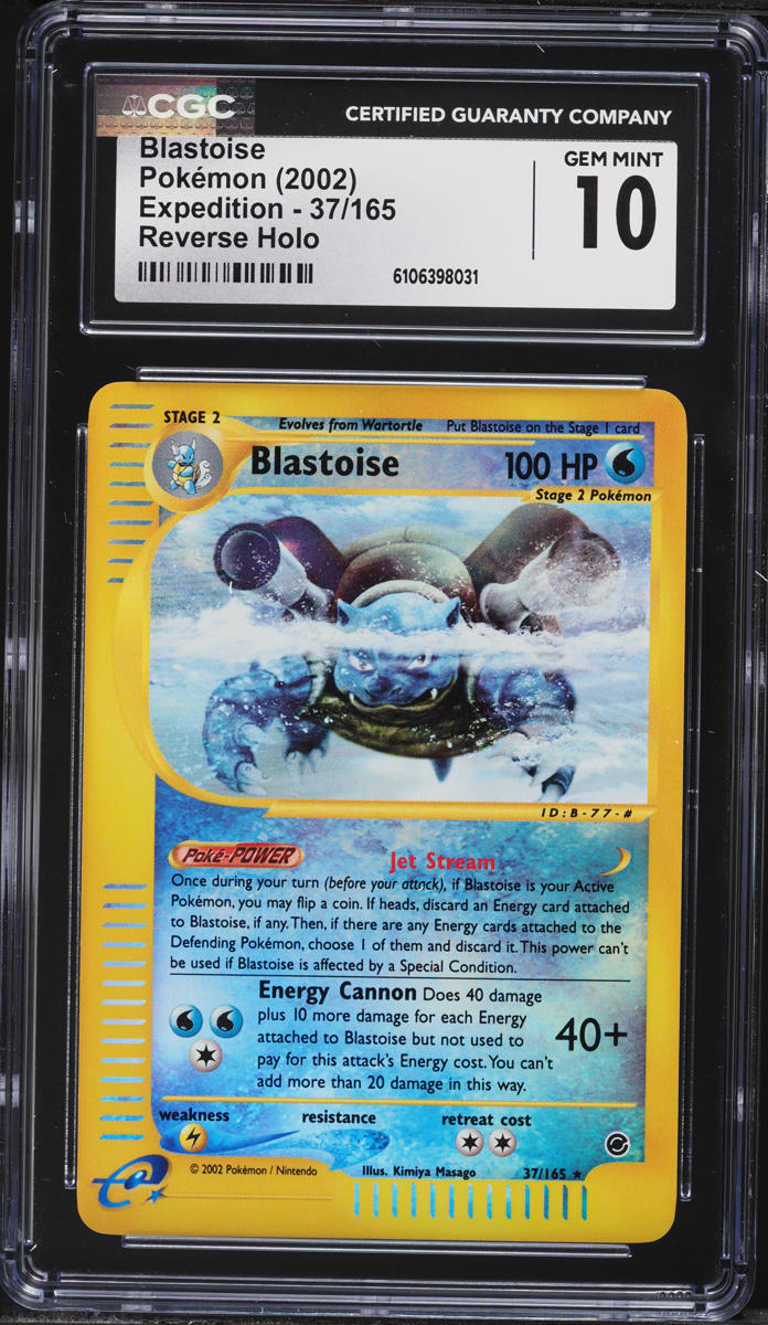 2002 Pokemon Expedition Reverse Holo Blastoise #37 CGC 10 GEM MINT