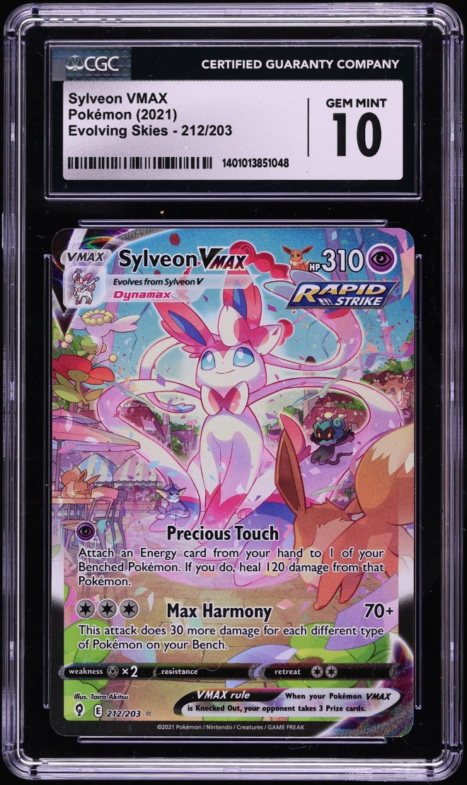 2021 Pokemon Sword & Shield Evolving Skies Alt Art Sylveon VMAX #212 CGC 10 GEM