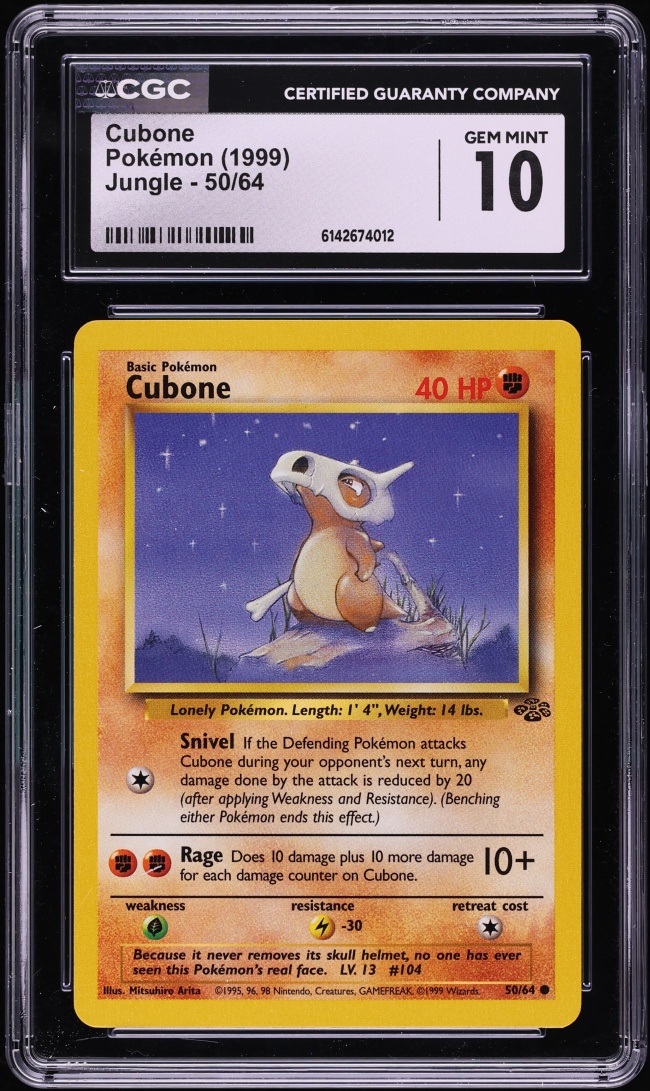 1999 Pokemon Jungle Cubone #50 CGC 10 GEM MINT