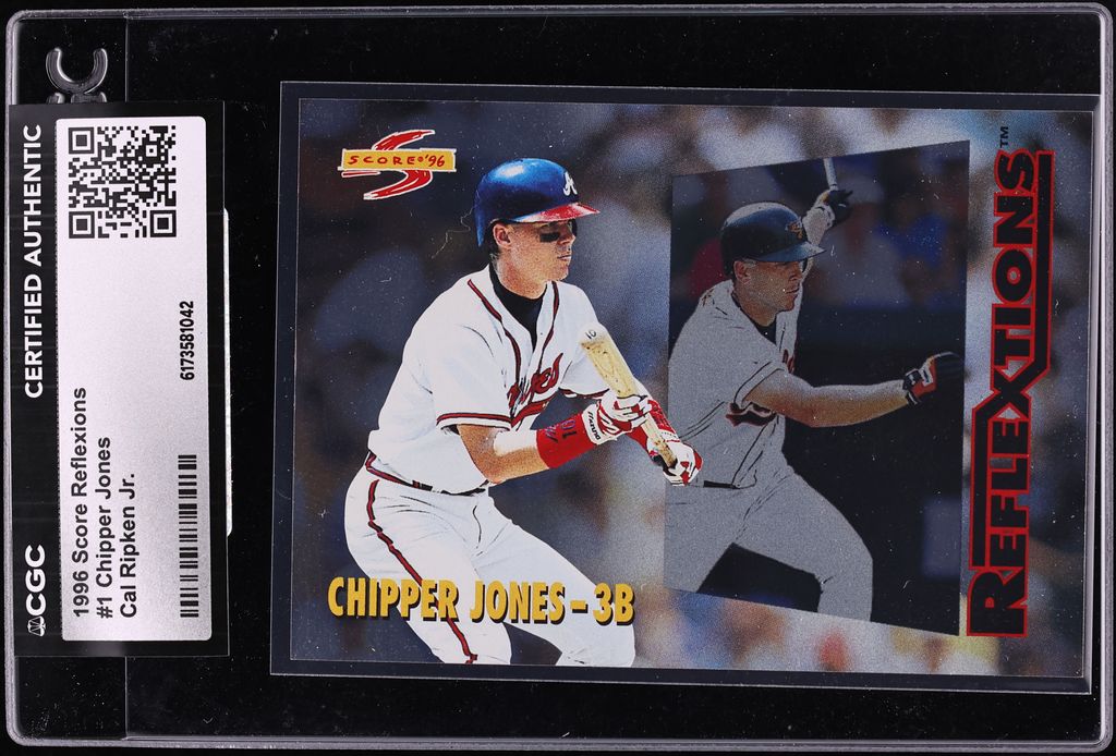 1996 Score Reflexions Cal Ripken Jr. Chipper Jones #1 CGC AUTH