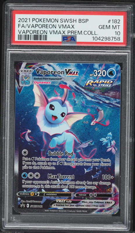 2021 Pokemon Japanese SWSH Eevee Heroes Alt Art Vaporeon V #75 PSA