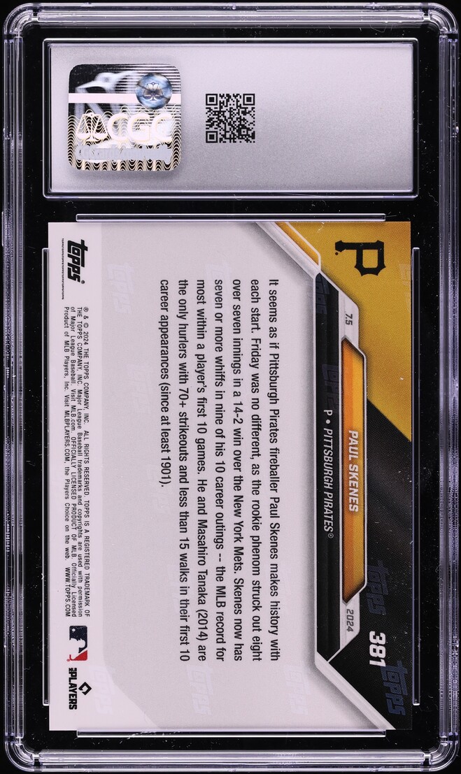 2024 Topps Now Paul Skenes ROOKIE #381 CGC 9.5 MINT+