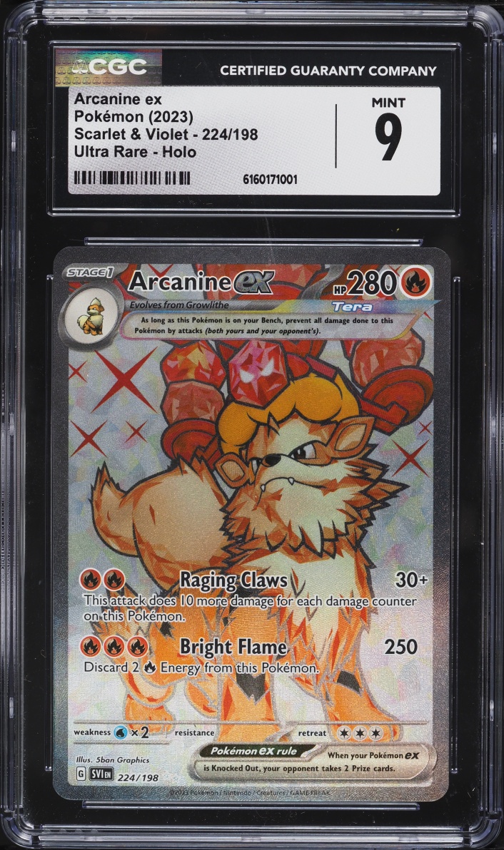 2023 Pokemon Scarlet & Violet Full Art Arcanine Ex #224 CGC 9 MINT