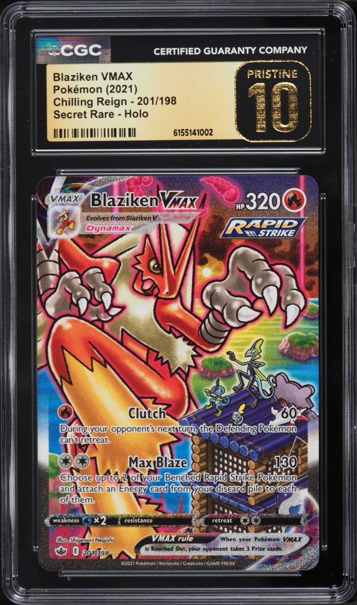 2021 Pokemon Sword & Shield Chilling Reign SEC Blaziken VMAX #201 CGC 10 PRISTINE