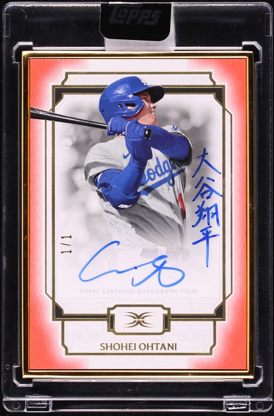 2024 Topps Definitive Collection Framed Red Shohei Ohtani KANJI AUTO 1/1 #DCFA-SO