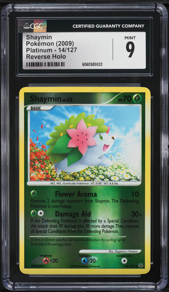 2009 Pokemon Platinum Reverse Holo Shaymin #14 CGC 9 MINT