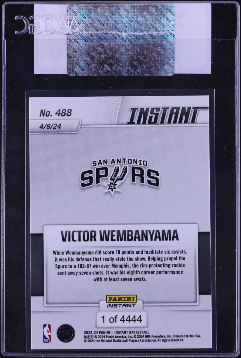2023 Panini Instant Victor Wembanyama ROOKIE /4444 #488 CGC AUTH
