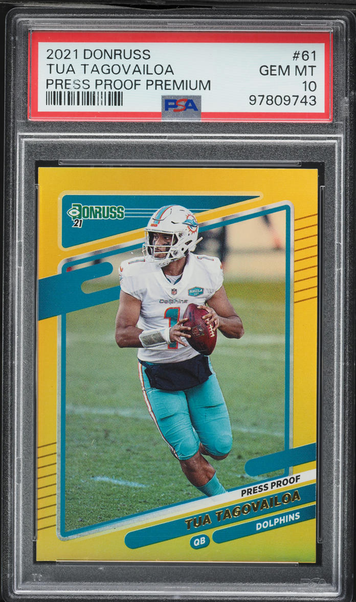 2021 Donruss Press Proof Premium Tua Tagovailoa #61 PSA 10 GEM MINT
