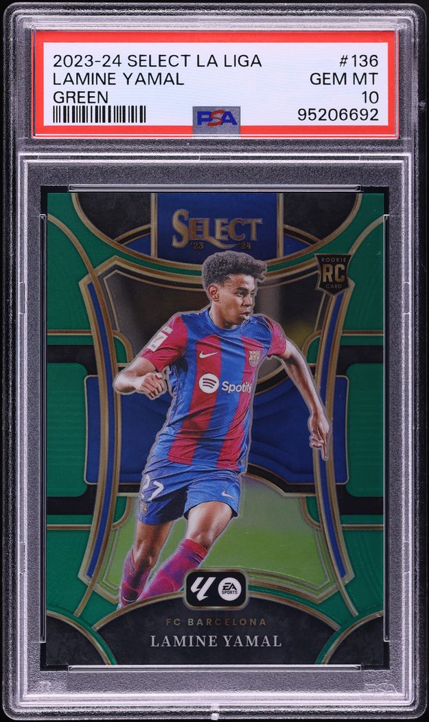 2023 Select La Liga Mezzanine Green Lamine Yamal ROOKIE /5 #136 PSA 10 GEM MINT