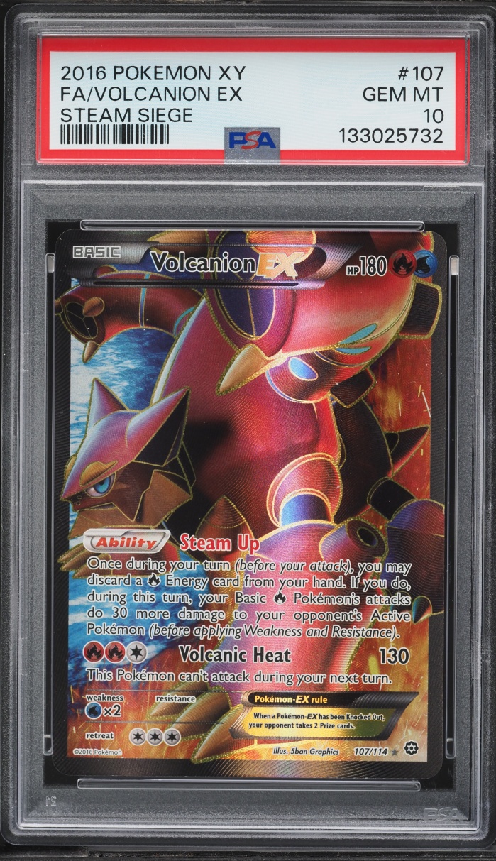 2016 Pokemon XY Steam Siege Full Art Volcanion EX #107 PSA 10 GEM MINT