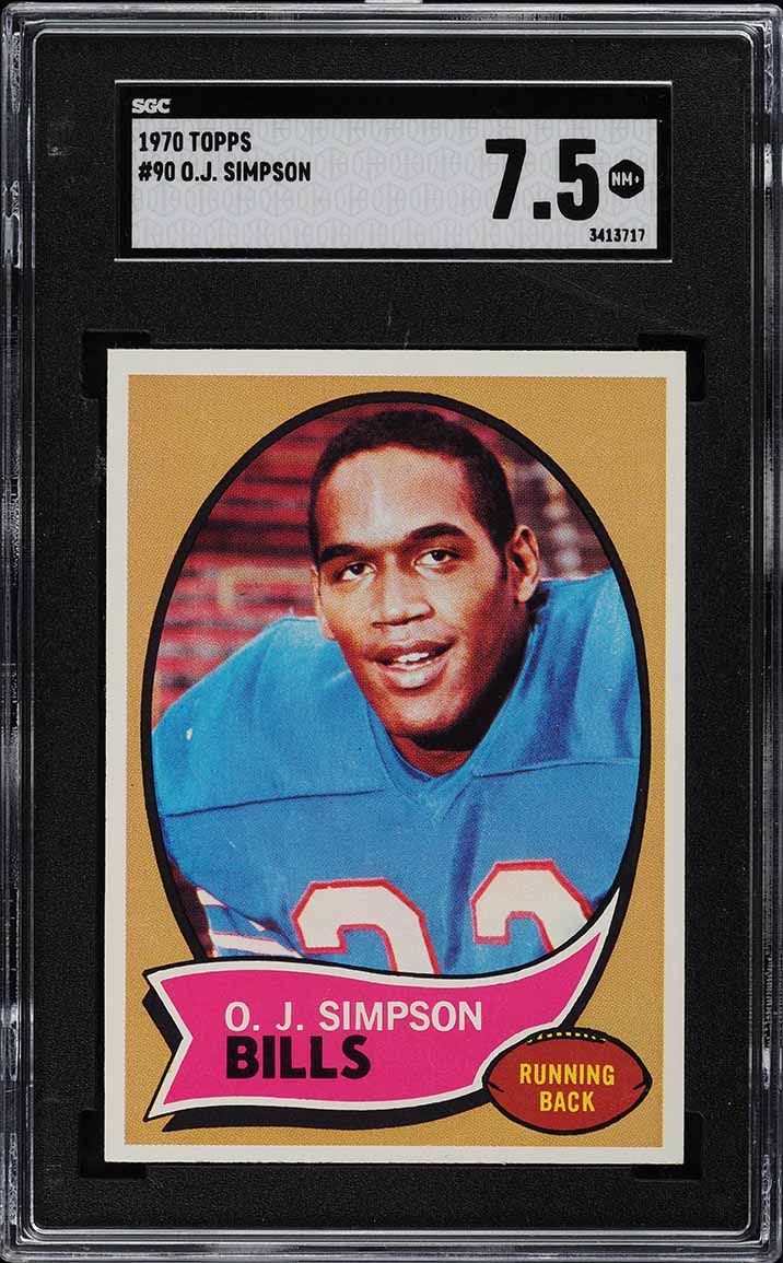 1970 Topps Football O.J. Simpson ROOKIE #90 SGC 7.5 NRMT+