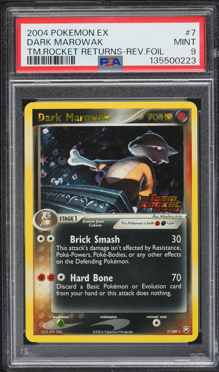 2004 Pokemon EX Team Rocket Returns Reverse Holo Dark Marowak #7 PSA 9 MINT