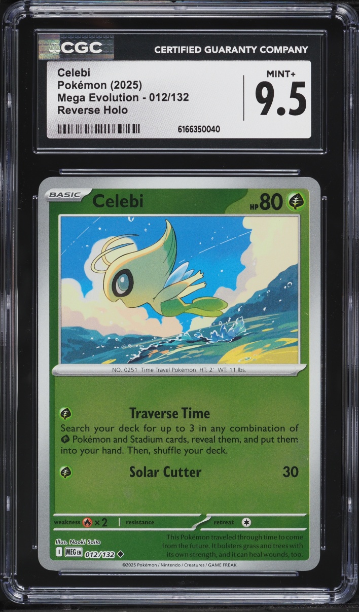 2025 Pokemon Mega Evolution Reverse Holo Celebi #12 CGC 9.5 MINT+