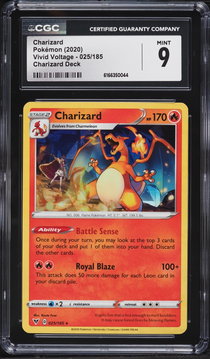 2020 Pokemon Sword & Shield Vivid Voltage Cracked Ice Holo Charizard #25 CGC 9 MINT