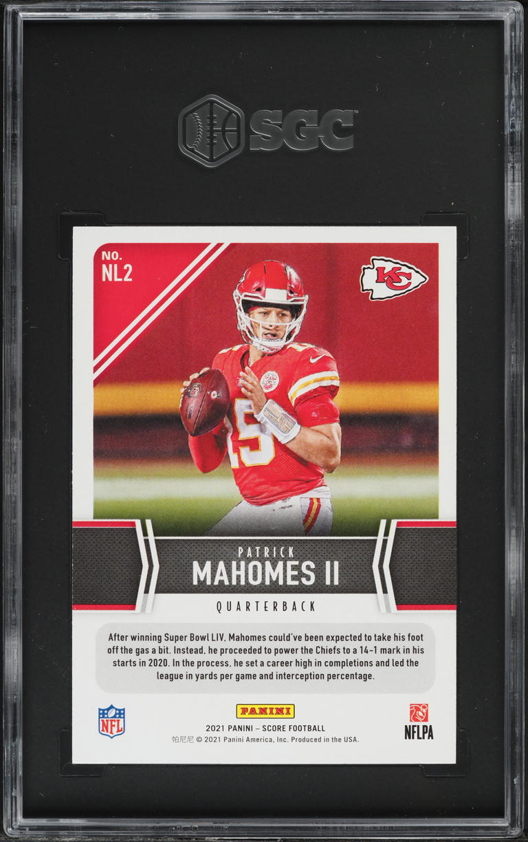 2021 Score Next Level Stats Patrick Mahomes II #NL2 SGC 10 GEM MINT