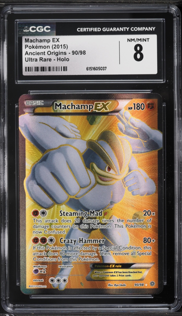 2015 Pokemon XY Ancient Origins Full Art Machamp EX #90 CGC 8 NM-MT