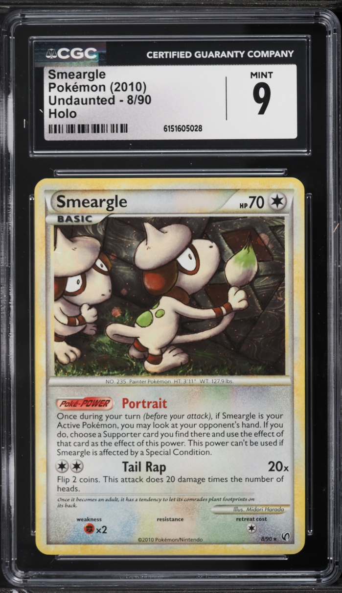 2010 Pokemon HeartGold & SoulSilver Undaunted Holo Smeargle #8 CGC 9 MINT