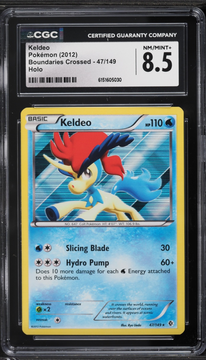 2012 Pokemon Black & White Boundaries Crossed Holo Keldeo #47 CGC 8.5 NM-MT+