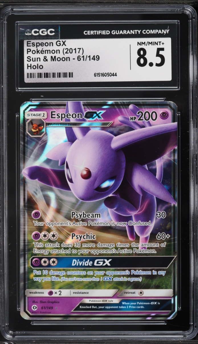 2017 Pokemon Sun & Moon Full Art Espeon GX #61 CGC 8.5 NM-MT+