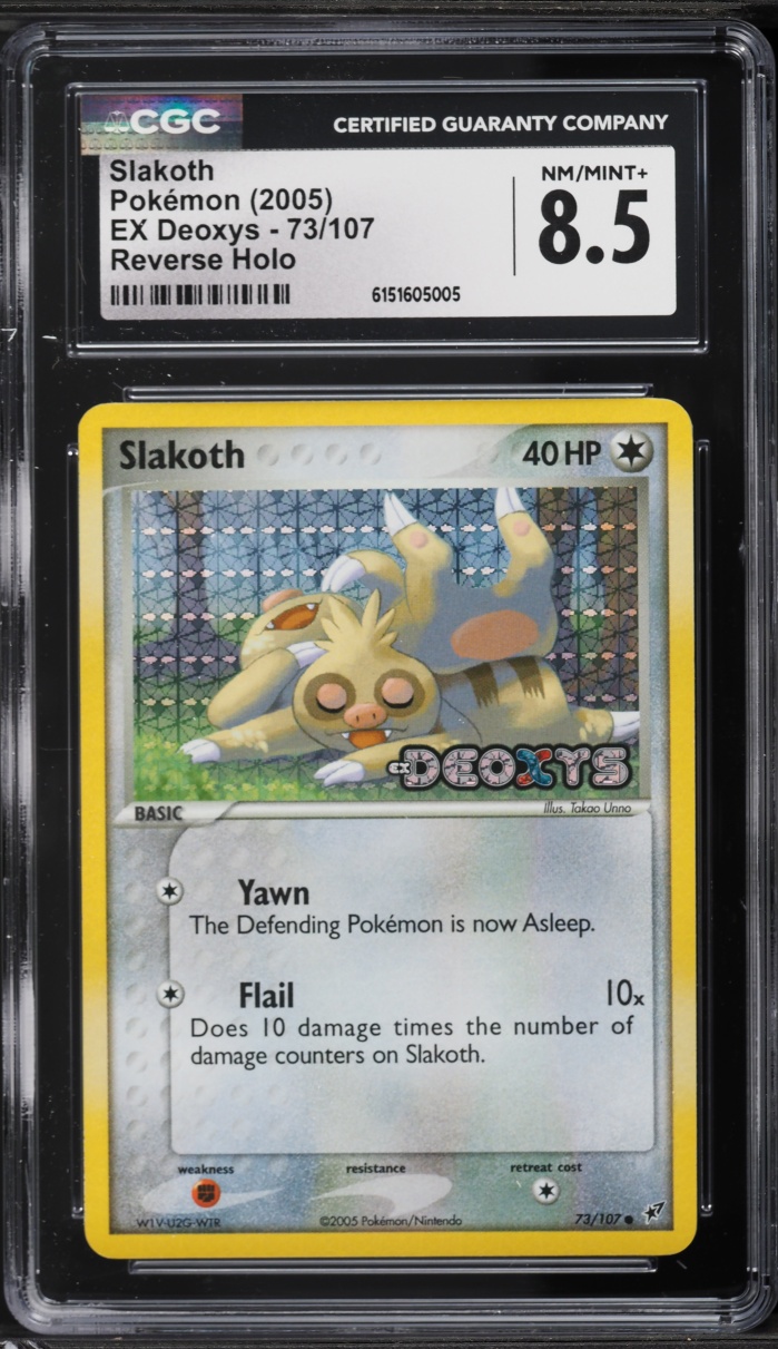 2005 Pokemon EX Deoxys Reverse Holo Slakoth #73 CGC 8.5 NM-MT+