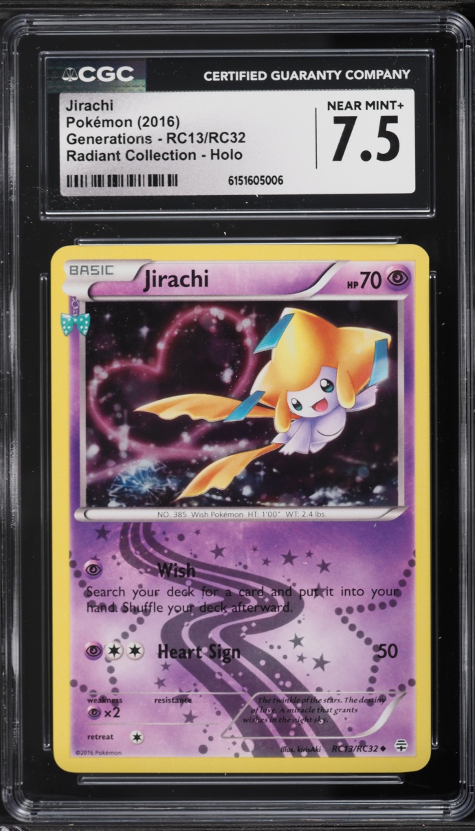 2016 Pokemon XY Generations Radiant Collection Holo Jirachi #RC13 CGC 7.5 NRMT+
