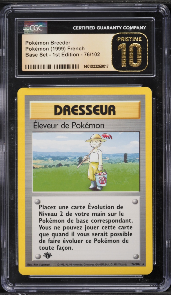 1999 Pokemon French Base Set 1st Edition Pokemon Breeder #76 CGC 10 PRISTINE