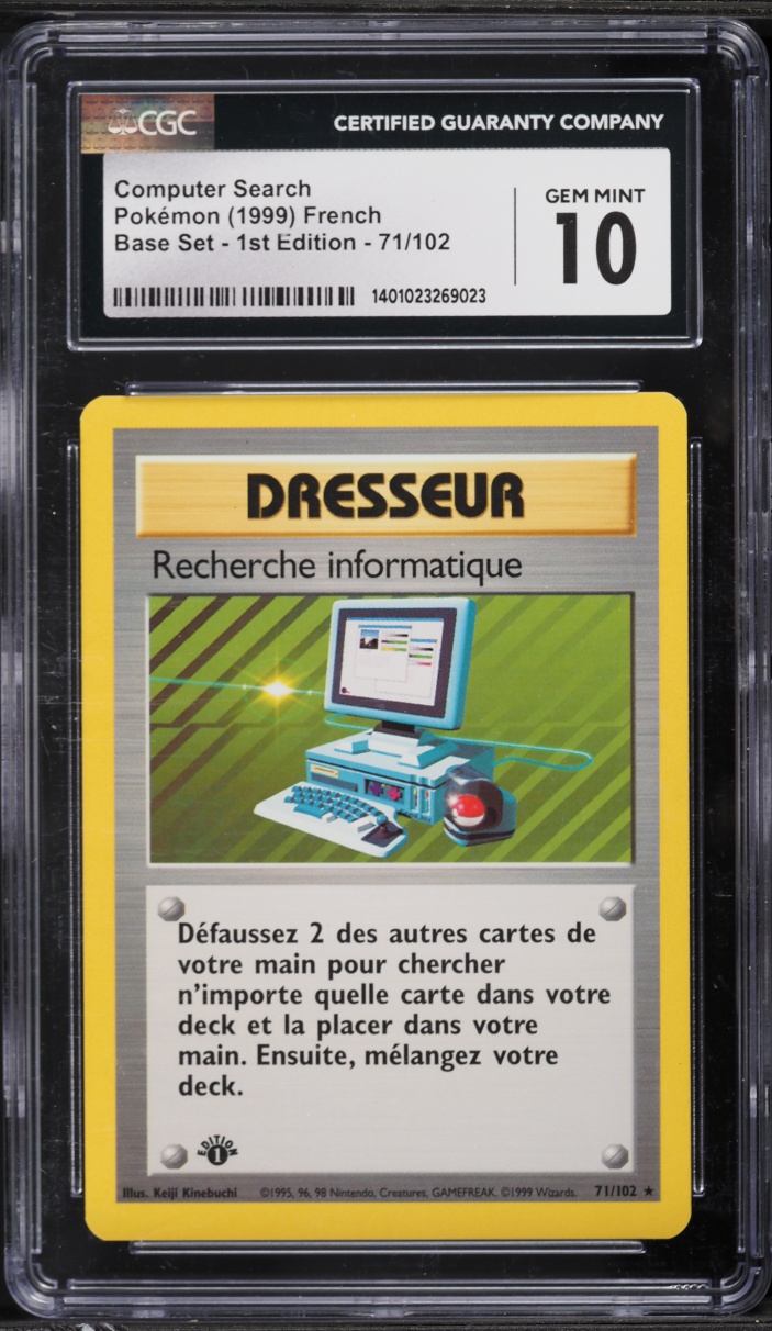 1999 Pokemon French Base Set 1st Edition Computer Search #71 CGC 10 GEM MINT