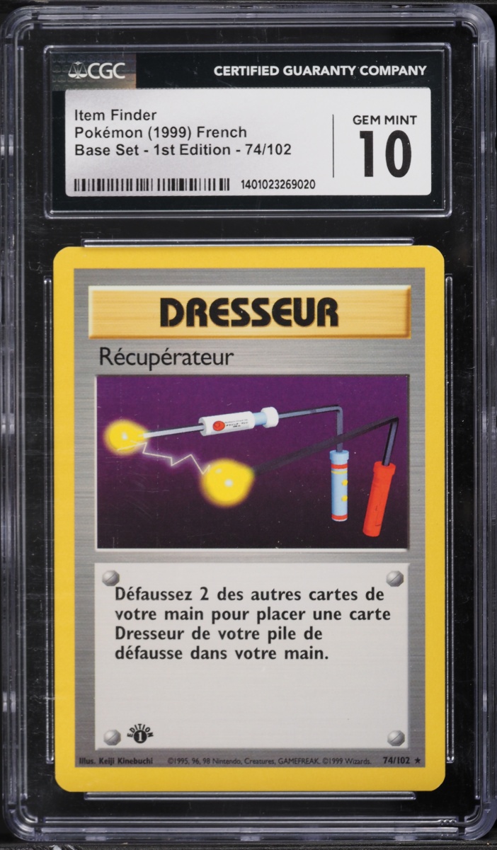 1999 Pokemon French Base Set 1st Edition Item Finder #74 CGC 10 GEM MINT