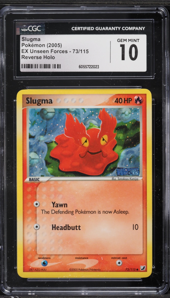 2005 Pokemon EX Unseen Forces Reverse Holo Slugma #73 CGC 10 GEM MINT