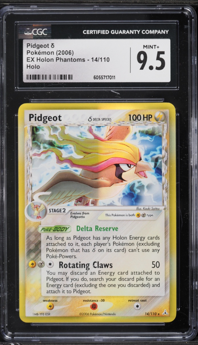 2006 Pokemon EX Holon Phantoms Holo Pidgeot #14 CGC 9.5 MINT+