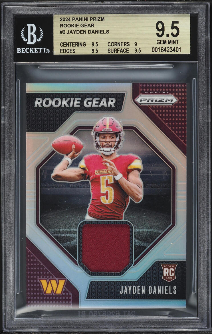 2024 Panini Prizm Gear Jayden Daniels ROOKIE PATCH #RG-JDS BGS 9.5 GEM MINT