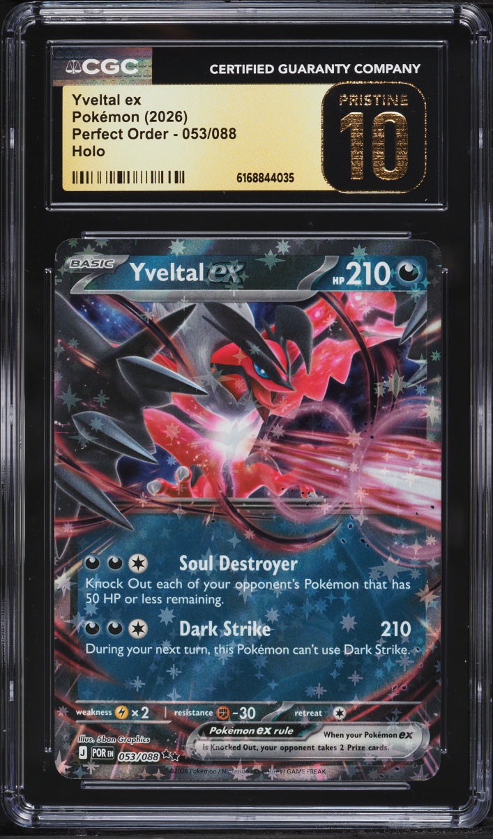 2026 Pokemon Mega Evolution Perfect Order Holo Yveltal Ex #053 CGC 10 PRISTINE