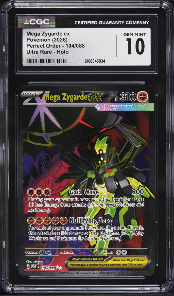 2026 Pokemon Mega Evolution Perfect Order Full Art Mega Zygarde EX #104 CGC 10 GEM MINT