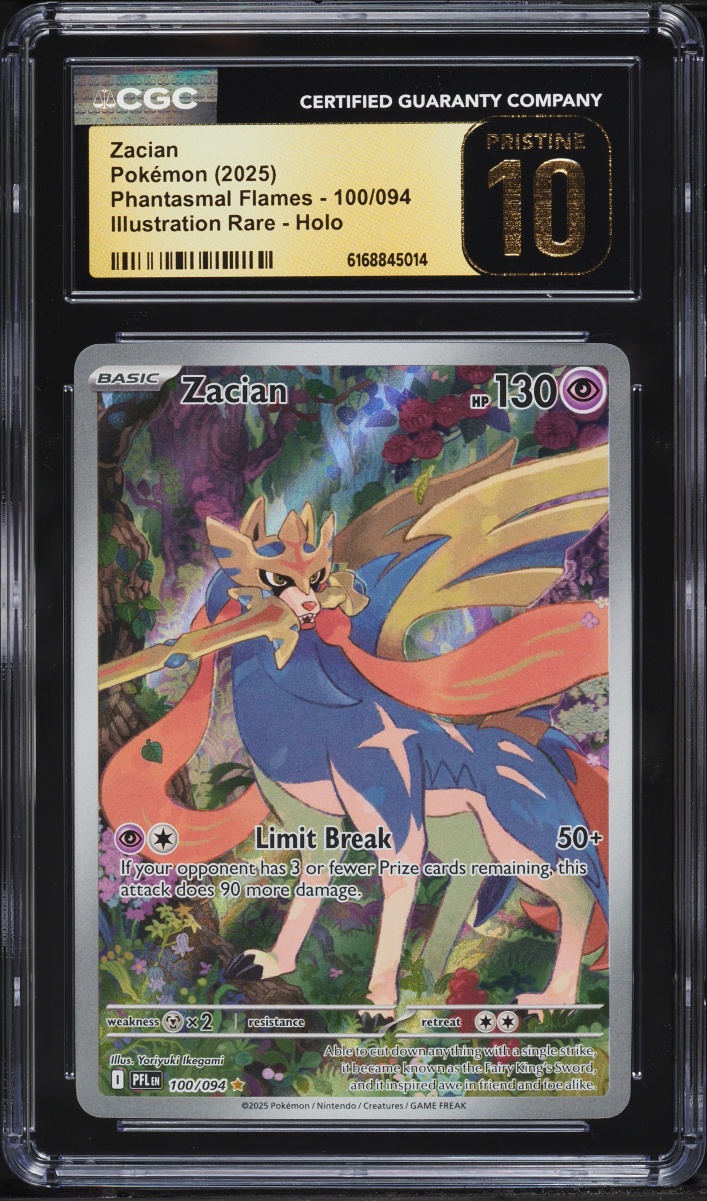 2025 Pokemon Mega Evolution Phantasmal Flames IR Zacian #100 CGC 10 PRISTINE