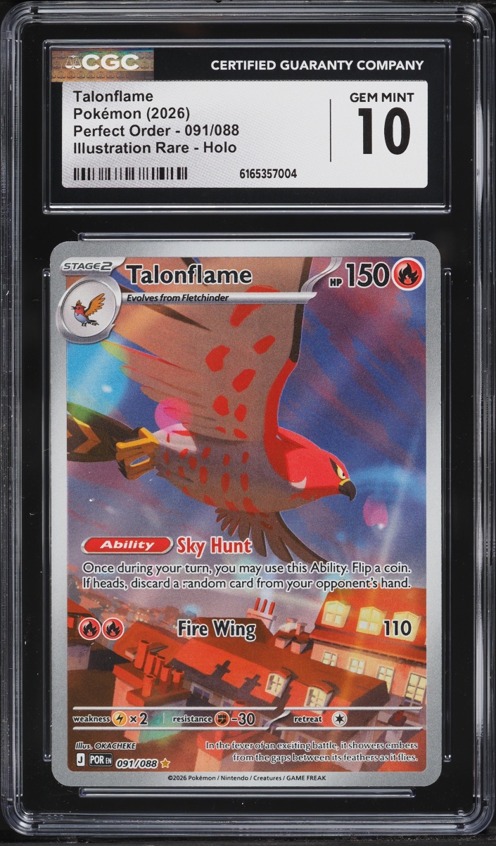 2026 Pokemon Mega Evolution Perfect Order IR Talonflame #91 CGC 10 GEM MINT