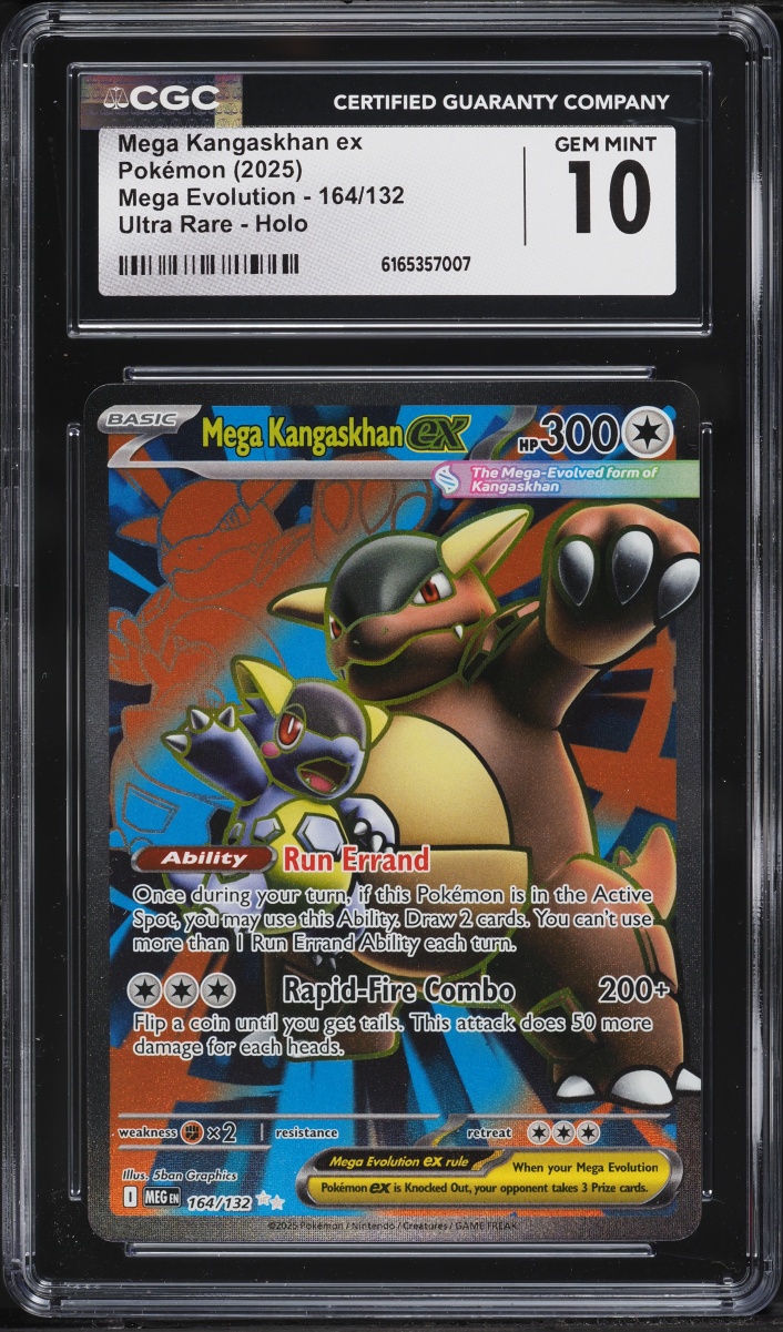 2025 Pokemon Mega Evolution Full Art Mega Kangaskhan EX #164 CGC 10 GEM MINT