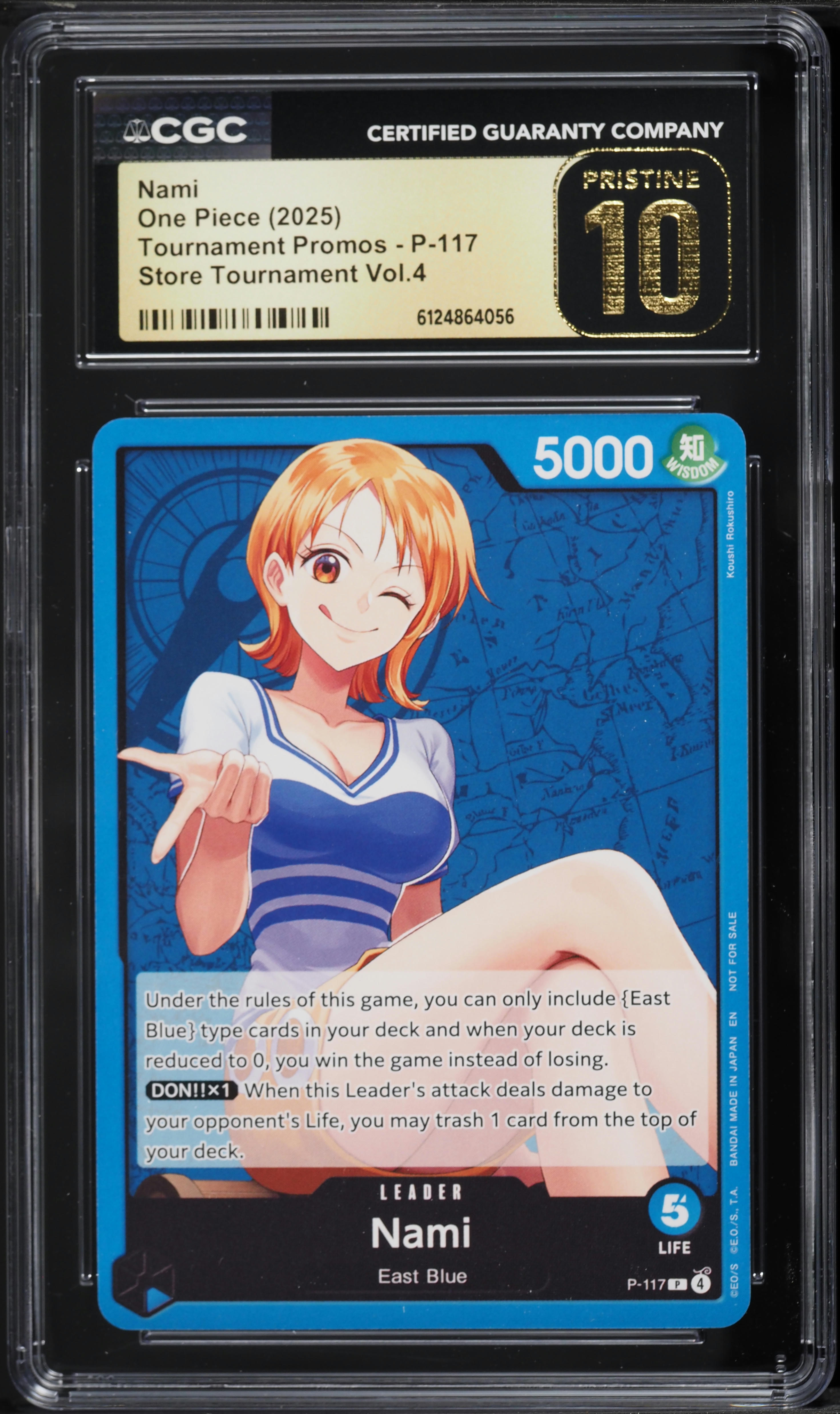 2025 One Piece Tournament Promo Store Volume 4 Leader Nami #P-117 CGC 10 PRISTINE