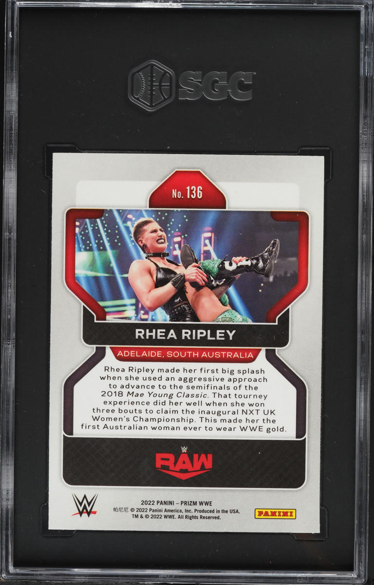 2022 Panini Prizm WWE Rhea Ripley #136 SGC 9.5 MINT+