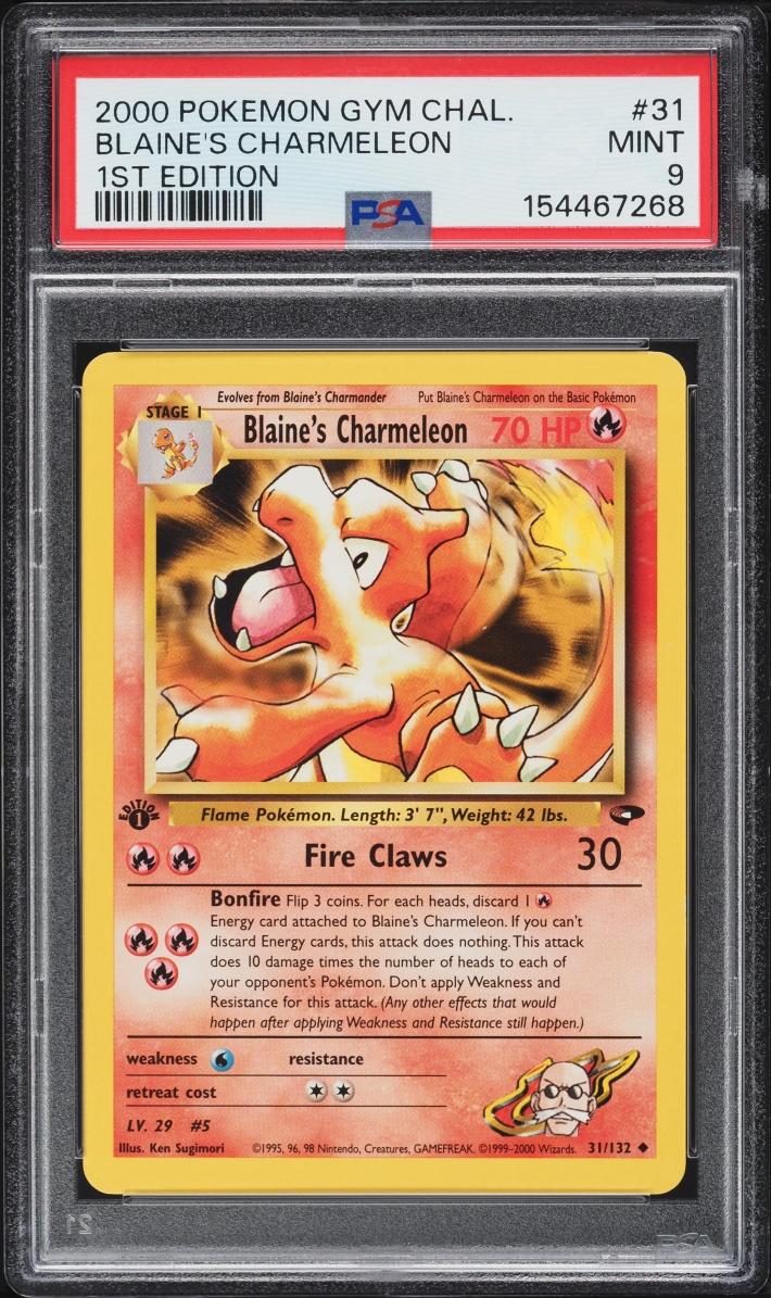 2000 Pokemon Gym Challenge 1st Edition Blaine's Charmeleon #31 PSA 9 MINT