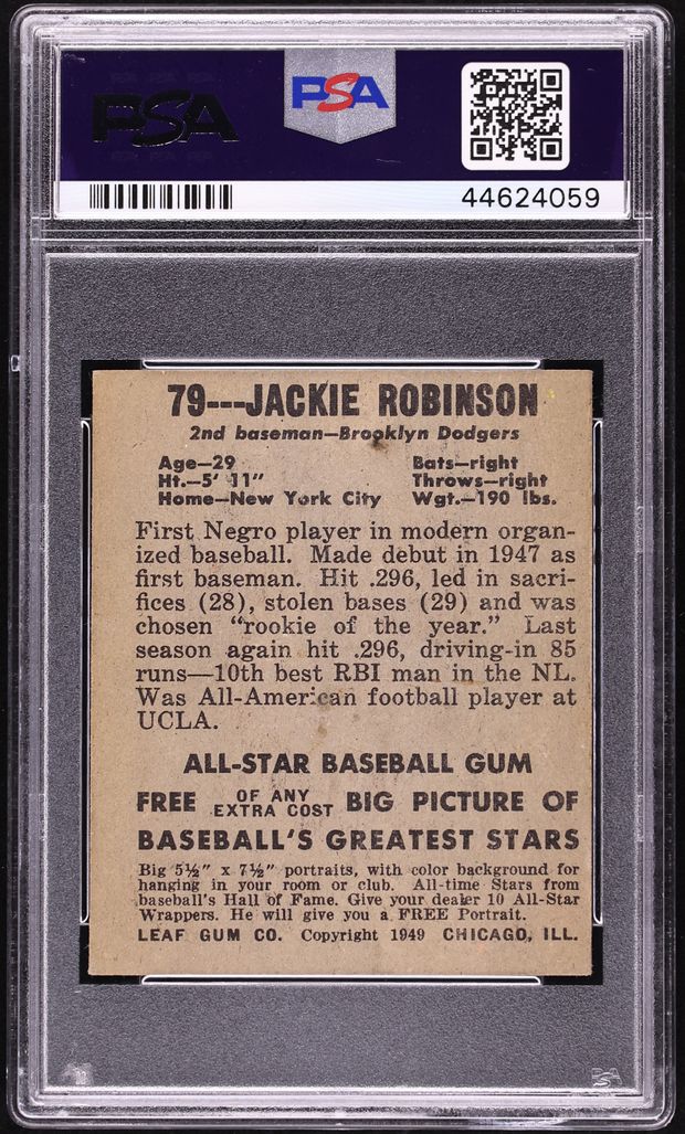 1948 Leaf Jackie Robinson ROOKIE #79 PSA 5 EX