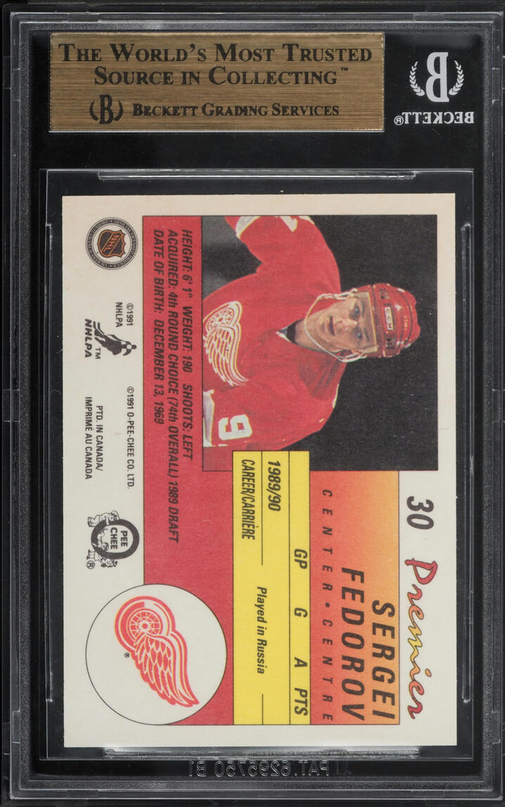 1990 O-Pee-Chee Premier Sergei Fedorov ROOKIE #30 BGS 9.5 GEM MINT