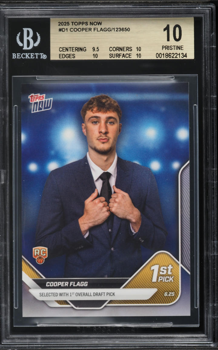 2025 Topps Now Cooper Flagg ROOKIE /123650 #D1 BGS 10 PRISTINE