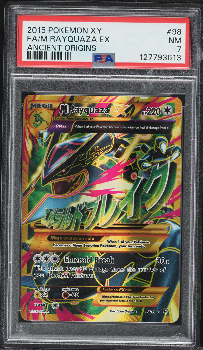 2015 Pokemon XY Ancient Origins Full Art M Rayquaza EX #98 PSA 7 NRMT