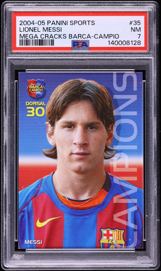 2004 Panini Sports Mega Cracks Barca Campio Lionel Messi ROOKIE #35 PSA 7 NRMT