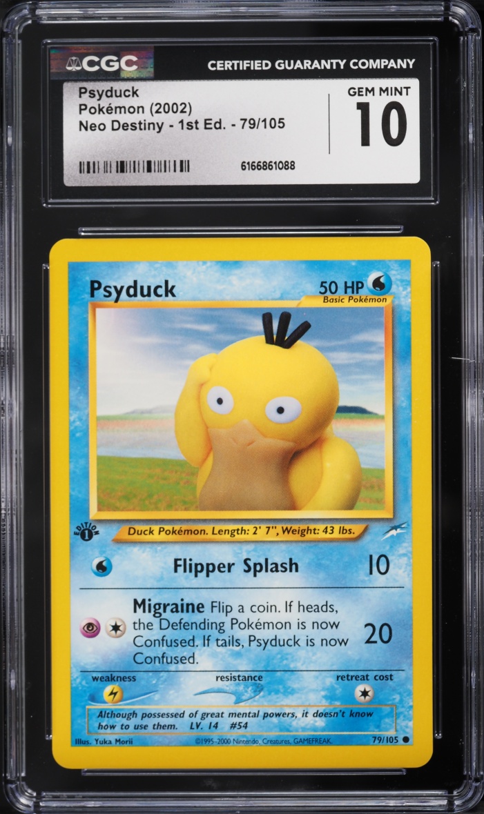 2002 Pokemon Neo Destiny 1st Edition Psyduck #79 CGC 10 GEM MINT